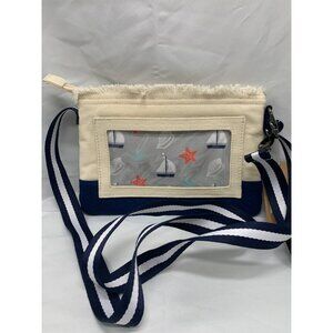 Touchscreen Crossbody Wristlet Purse Sailboats NWT 9.5"x6.5"
